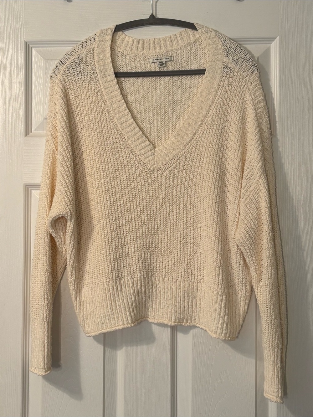 American Eagle Oversized V Neck Loose Knit Sweater Size S